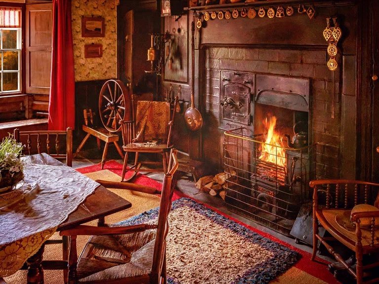 Fireplace in the Kitchen of Victorian