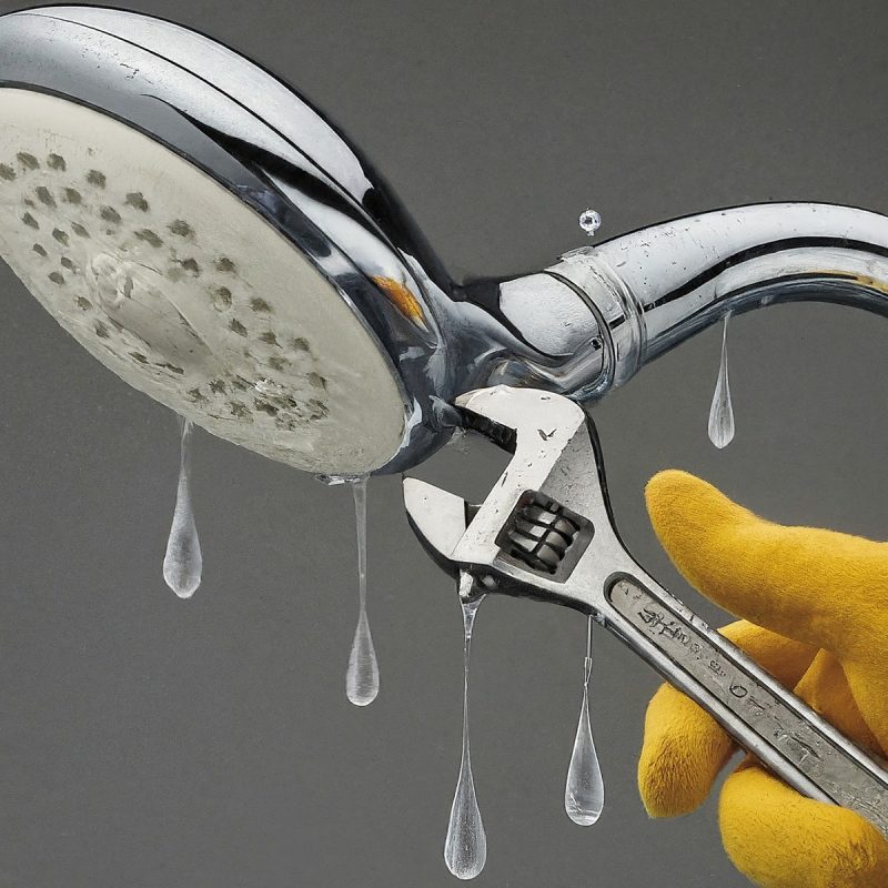 fixing a leaky showerhead using tools