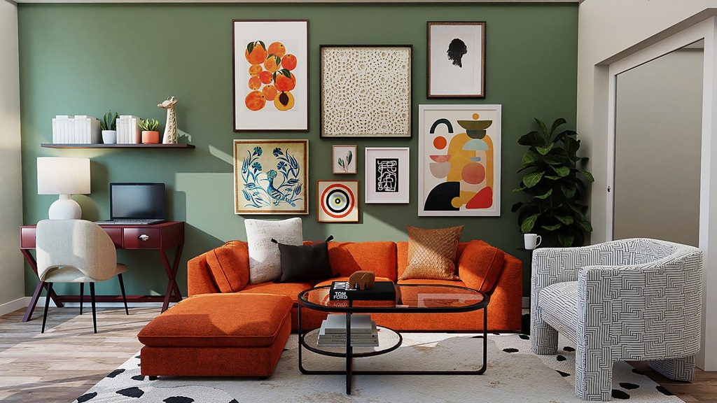 How are color schemes used in interior design?