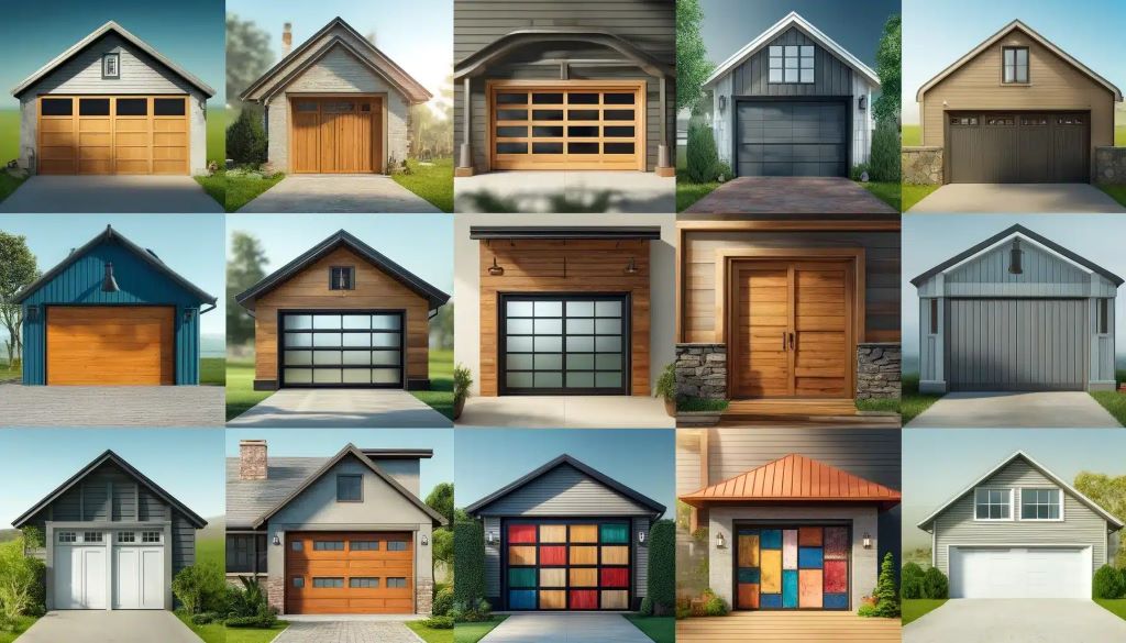 Innovative eco-friendly garage door design illustrating the future of residential garage doors by 2030