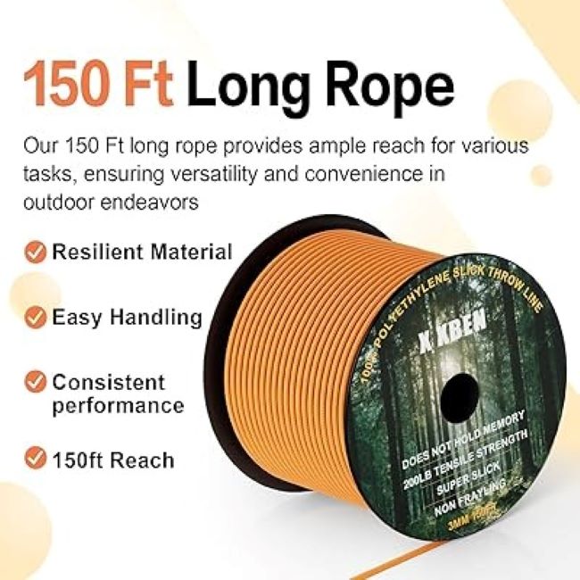 XBEN throw line kit with durable arborist rope for professional tree climbing