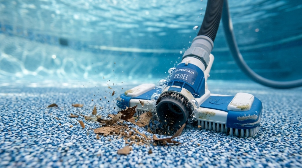 robotic pool vacuum cleaning debris efficiently