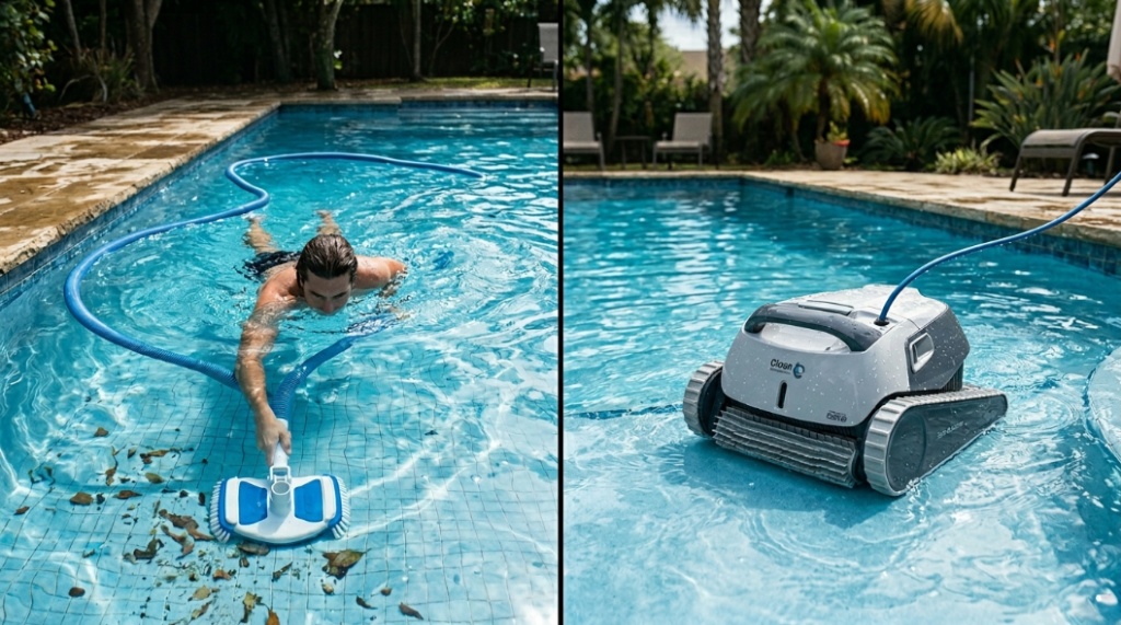 suction side pool vacuum setup and usage