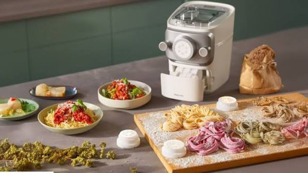 Home cook using Philips 7000 Series Pasta Maker for fresh homemade noodles