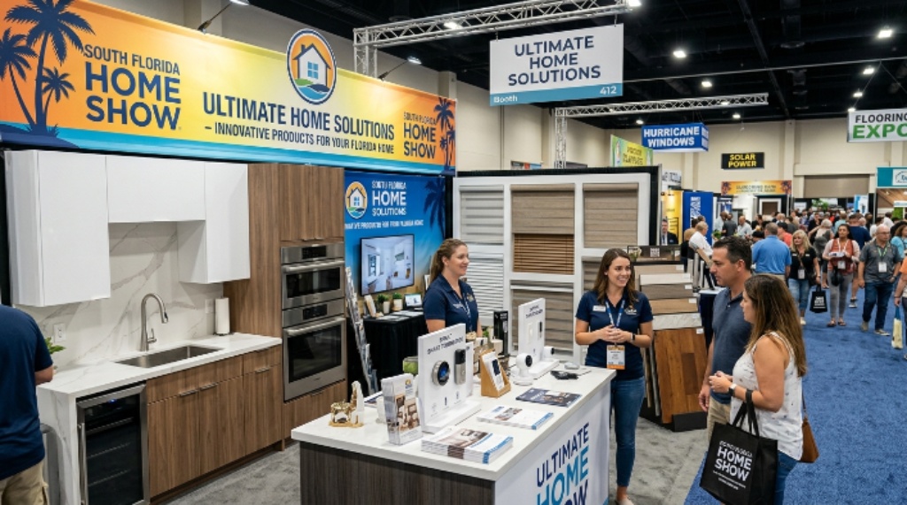 South Florida Home Show exhibitor booth with home products