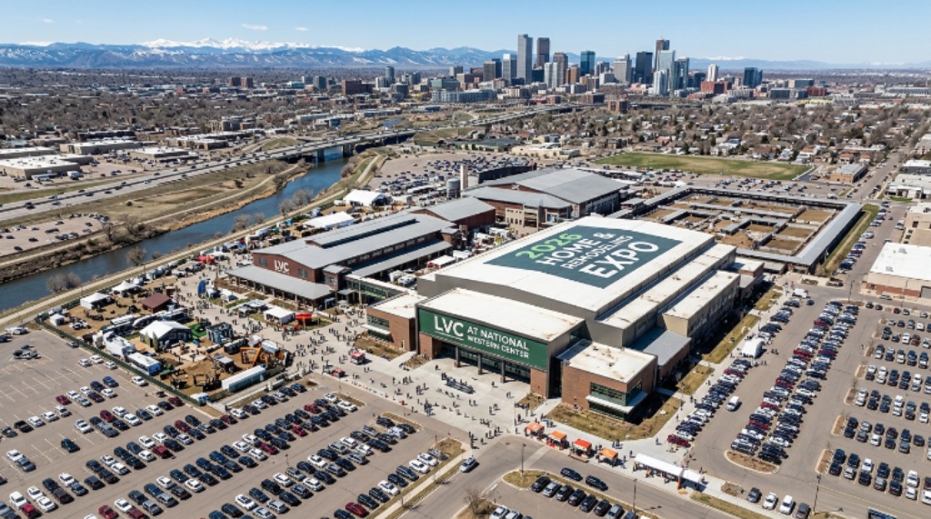 Aerial view of the LVC at National Western Center in Denver Colorado, venue for the 2026 Home and Remodeling Expo