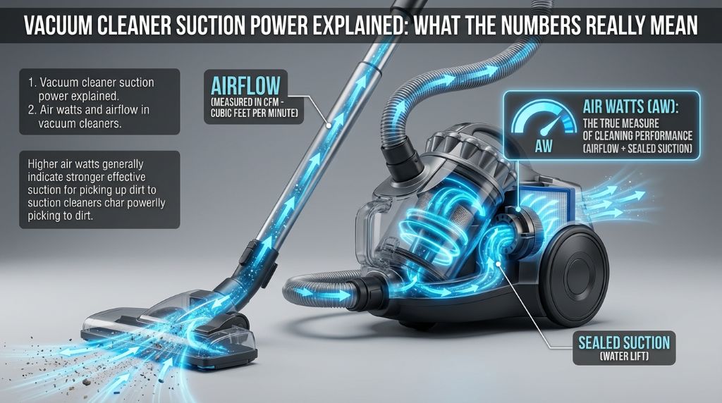 Vacuum cleaner suction power explained
